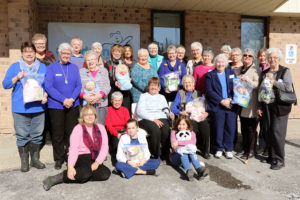 Southern Area Women’s Institute donated homemade comfort kits to Children’s Health Foundation for the fourth year