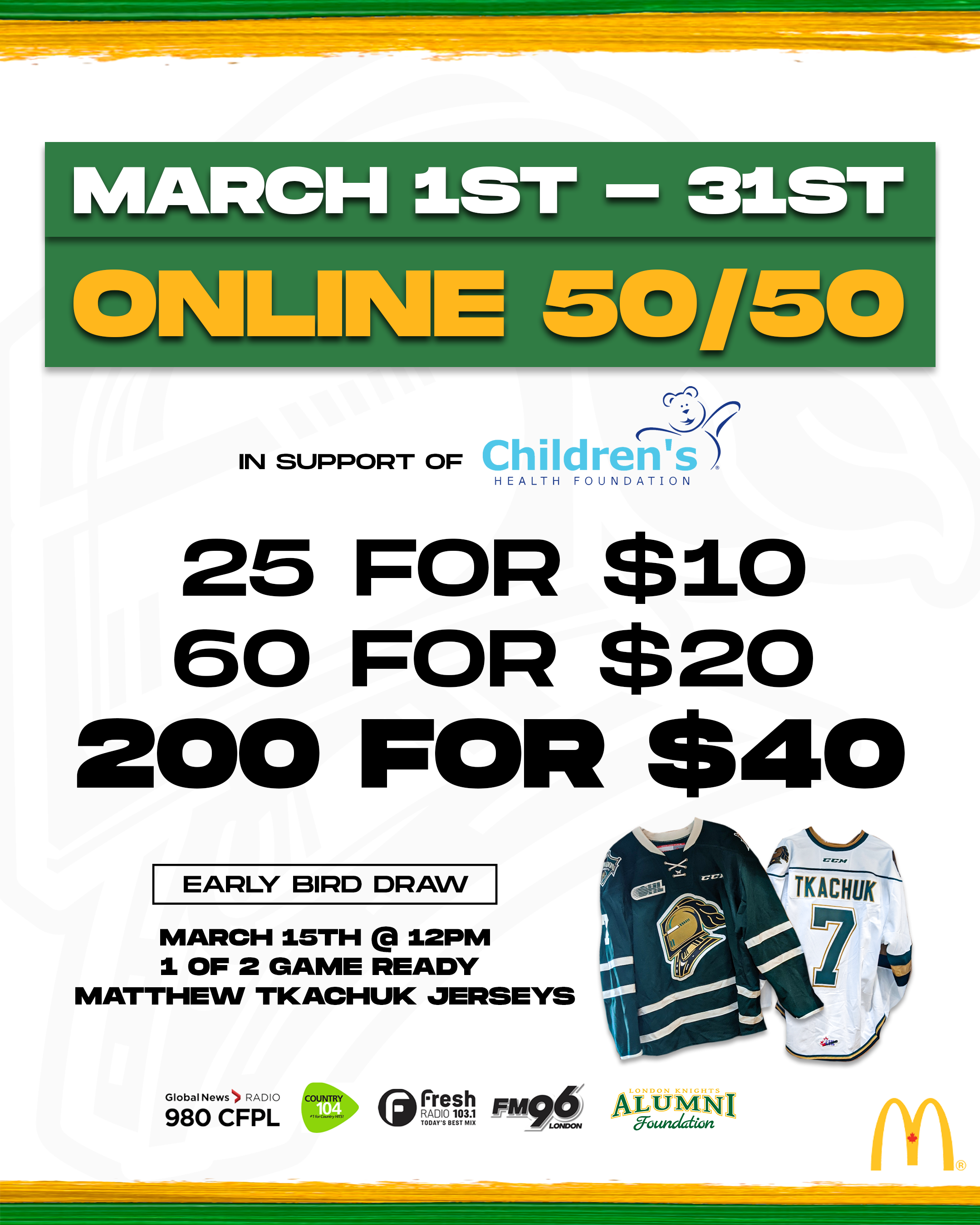 London Knights 50/50 in Support of Childrens Health Foundation Childrens Health Foundation